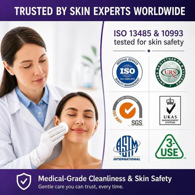 Alt view image 7 of 7 - Jumbo Nonwoven Cotton Balls for Premium Skincare, 100 Ct, Ultra Absorbent, Non-Tearing & Lint-Free, Retains Shape When Wet, Priced as DisposablesUse 3X with Wash Bag & Hook