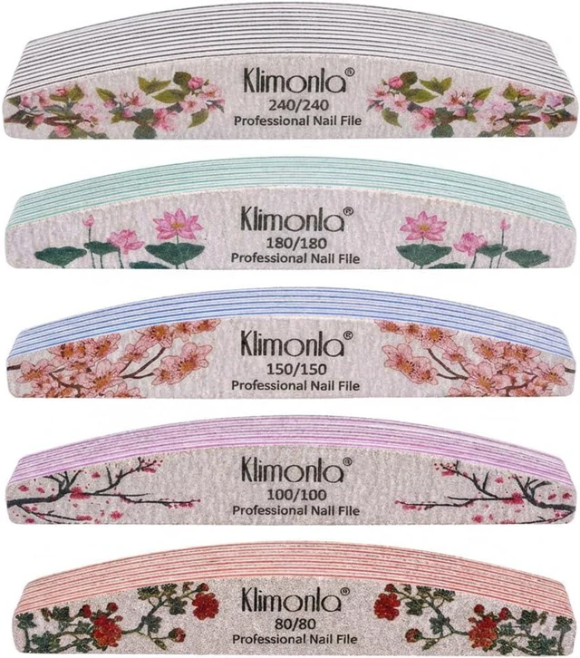 Main image of 25PCS Floral Professional Nail Files 80/100/150/180/240 Grit, Emery Boards Nail Files for Natural Nails and Acrylic Nails, Double Sided Emory Boards limas para unas acrilicas Reusable Manicure Tools