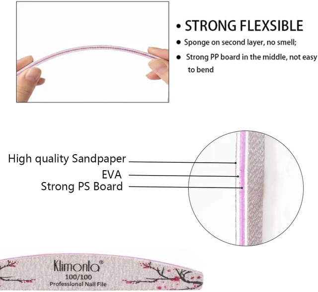 Alt view image 3 of 7 - 25PCS Floral Professional Nail Files 80/100/150/180/240 Grit, Emery Boards Nail Files for Natural Nails and Acrylic Nails, Double Sided Emory Boards limas para unas acrilicas Reusable Manicure Tools