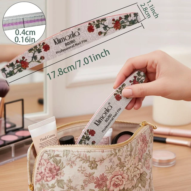 Alt view image 5 of 7 - 25PCS Floral Professional Nail Files 80/100/150/180/240 Grit, Emery Boards Nail Files for Natural Nails and Acrylic Nails, Double Sided Emory Boards limas para unas acrilicas Reusable Manicure Tools