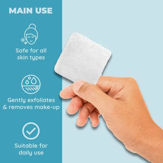 Alt view image 2 of 6 - Mini Facial Exfoliating Pads, 100 Count per Pack: Makeup Remover and Cleanser Sponges for Face, Suitable for All Skin Types