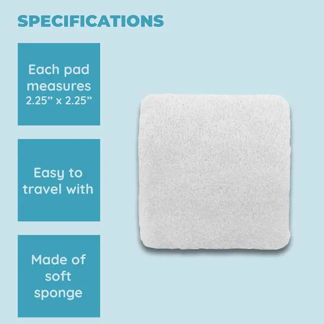 Alt view image 5 of 6 - Mini Facial Exfoliating Pads, 100 Count per Pack: Makeup Remover and Cleanser Sponges for Face, Suitable for All Skin Types