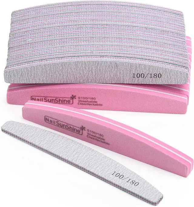 Main image of 35 Count 100/180 Grit Nail Files and Buffers Kit, Reusable Sanding Buffing Blocks Sponge File Double Sides Emery Boards