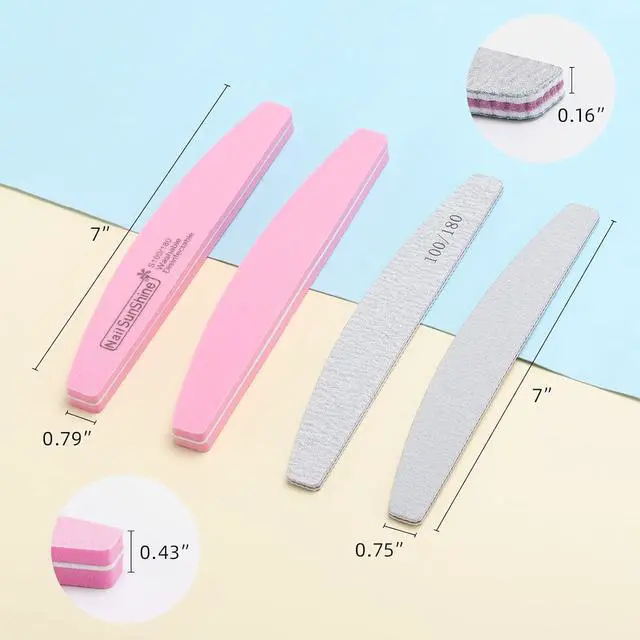 Alt view image 2 of 7 - 35 Count 100/180 Grit Nail Files and Buffers Kit, Reusable Sanding Buffing Blocks Sponge File Double Sides Emery Boards