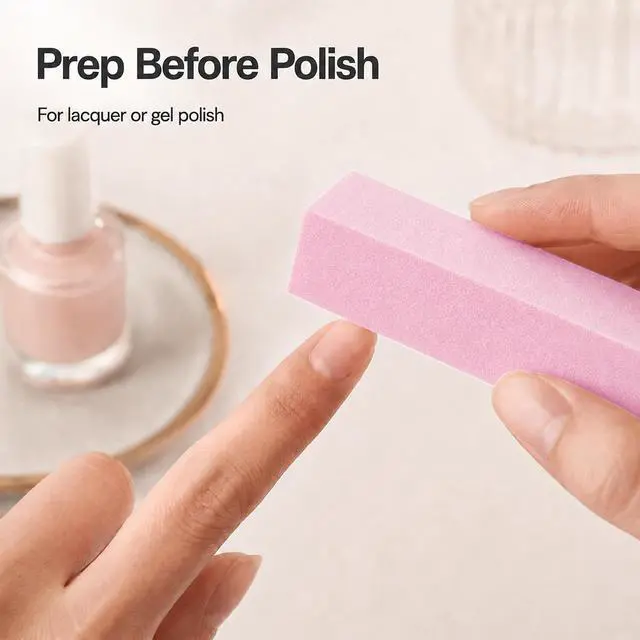 Alt view image 4 of 6 - ForPro 15 Pack Pink Buffing Block, 100/180 Grit, 3.75" x 1" x 1" Buffer | for Nail Buffing & Shine, Nail Buffing Block, Shine Buffer, Manicure Buffer, Salon Nail Buffer, Salon & Spa Essentials