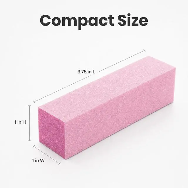 Alt view image 5 of 6 - ForPro 15 Pack Pink Buffing Block, 100/180 Grit, 3.75" x 1" x 1" Buffer | for Nail Buffing & Shine, Nail Buffing Block, Shine Buffer, Manicure Buffer, Salon Nail Buffer, Salon & Spa Essentials