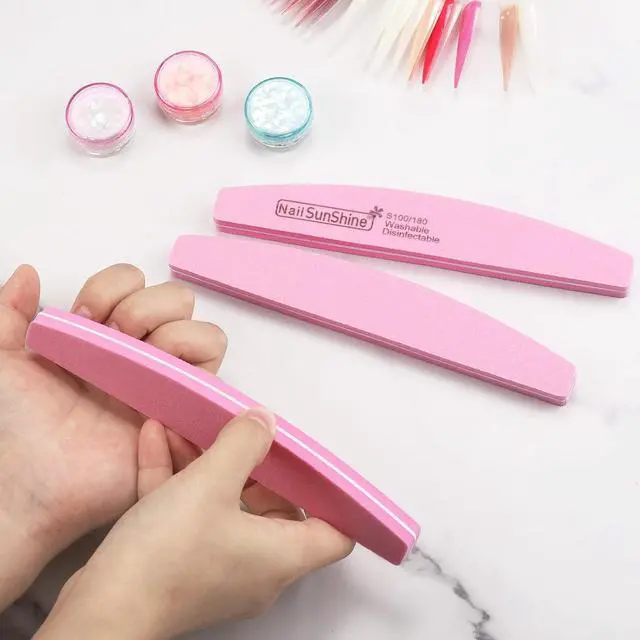 Alt view image 6 of 7 - 35 Count 100/180 Grit Nail Files and Buffers Kit, Reusable Sanding Buffing Blocks Sponge File Double Sides Emery Boards