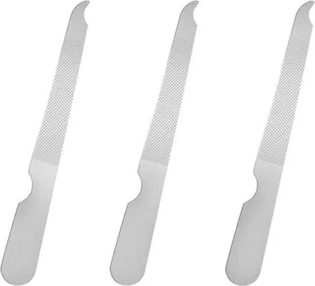 Main image of BlingKingdom 3 PCS Stainless Steel Nail Files, Metal Double-Sided Design | Easy to Clean, Small and Lightweight, for Home, Nail Salons, Beauty Parlors, Men and Women (Silver)