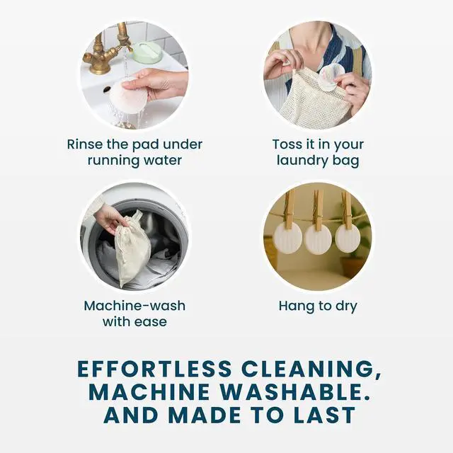 Alt view image 2 of 7 - LastRound Reusable Makeup Remover Pads - 7 Washable Eco-Friendly Reusable Cotton Rounds for Face - Sustainable & Soft Cotton Face Pads for Facial Cleansing & Eye Makeup Removal - Travel Storage Case