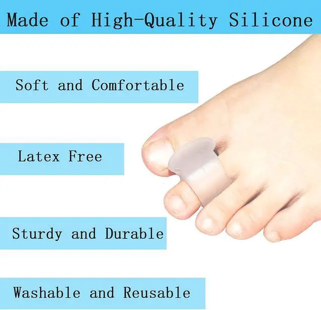 Alt view image 5 of 7 - Pack of 12 Gel Toe Separator, (1/4" Thick) Big Toe Spacers, Single Loop Toe Spreader for Bunions, Overlapping Toe, Corrector and Spacer (Clear)