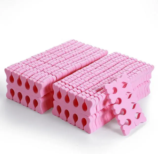 Main image of 100 Pcs Sponge Toe Separators Soft Finger Separators Premium Pedicure Tool Kit Flexible Toe Divider Spacer for Polishing Pedicure Manicure Coating Nail Art Beauty Accessories (Pink)
