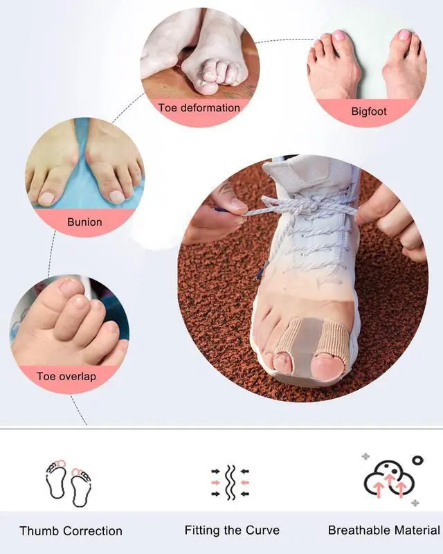Alt view image 6 of 6 - Golbylicc Bunion Toe Separators for Overlapping Toes Women Men, Gel Toe Spacers Bunion Corrector with 2 Loops for feet, Hammer Toe Straightener (2PC)