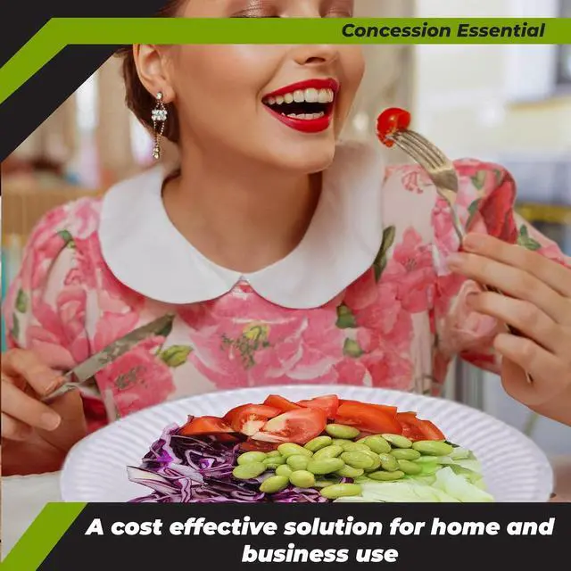 Alt view image 7 of 7 - Concession Essentials Paper Plate, 9" White Uncoated 100ct