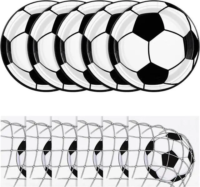 Main image of NatNarr 50 Pcs Soccer Plates and Napkins, Disposable Soccer Party Decorations