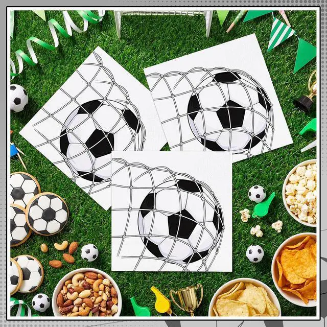Alt view image 3 of 7 - NatNarr 50 Pcs Soccer Plates and Napkins, Disposable Soccer Party Decorations