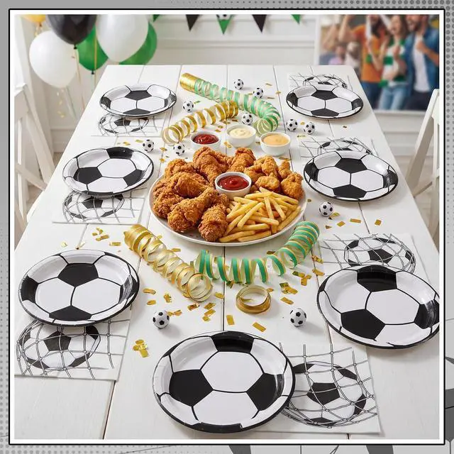 Alt view image 5 of 7 - NatNarr 50 Pcs Soccer Plates and Napkins, Disposable Soccer Party Decorations