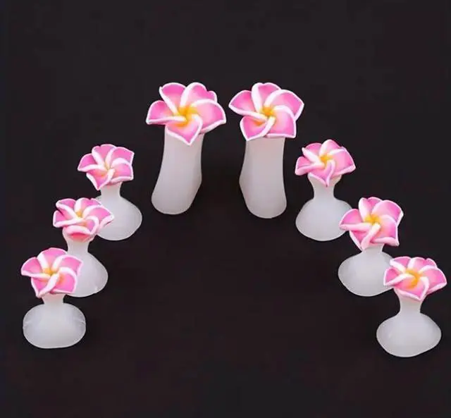 Main image of 8pcs Nail Polish Toe Stretcher Toe Separators, Silicone Nail Art Finger Separators Toe Stretcher Manicure Pedicure Tools for Toes Finger Relaxing(8 Pink Flowers)