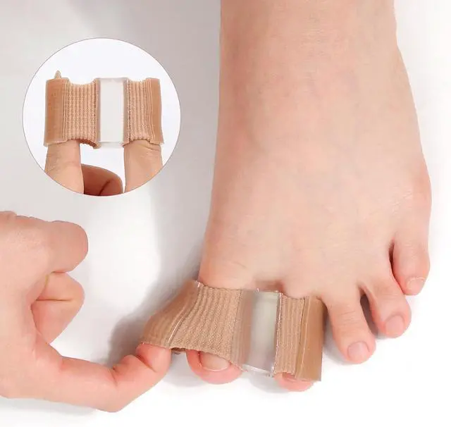 Alt view image 6 of 7 - Bunion Toe Separators for Overlapping Toes, 3-Point Support Gel Toe Spacers with 2 Fabric Lining Loops for Toe Protectors, Bunion Corrector for Women Men Big Toe(L)