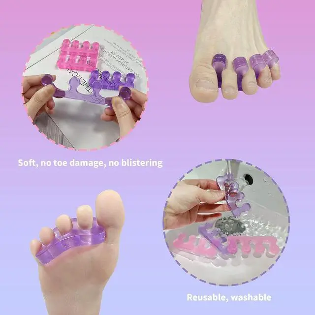 Alt view image 5 of 5 - 4Pcs Toe Separators, Pedicure Kit, Easy Toenail & Finger Nail Polish Grooming, Toes/Nails Separation