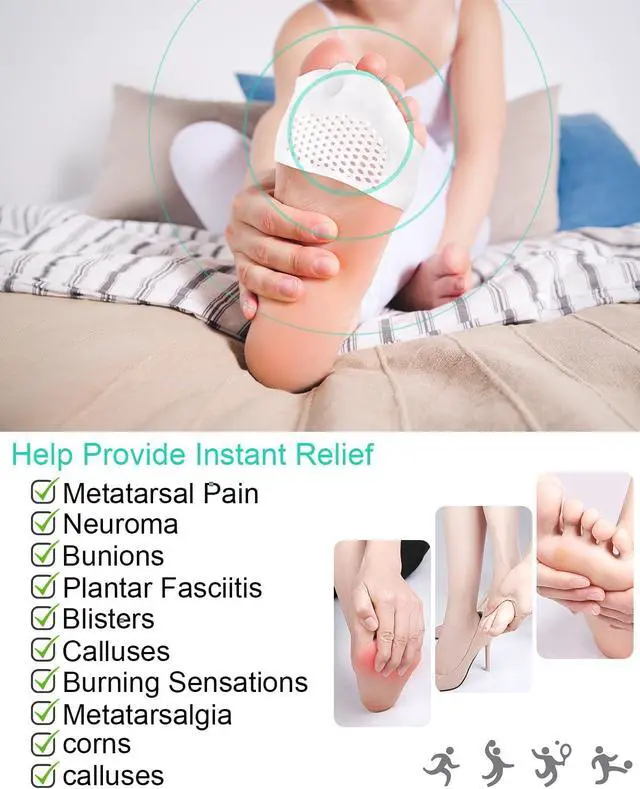 Alt view image 4 of 6 - PGRODE 1 Pair Metatarsal Pads Toe Separators for Bunion Correction,Soft and Breathable Hammer Toe Corrector Toe Spacers for Women Men Feet Relief