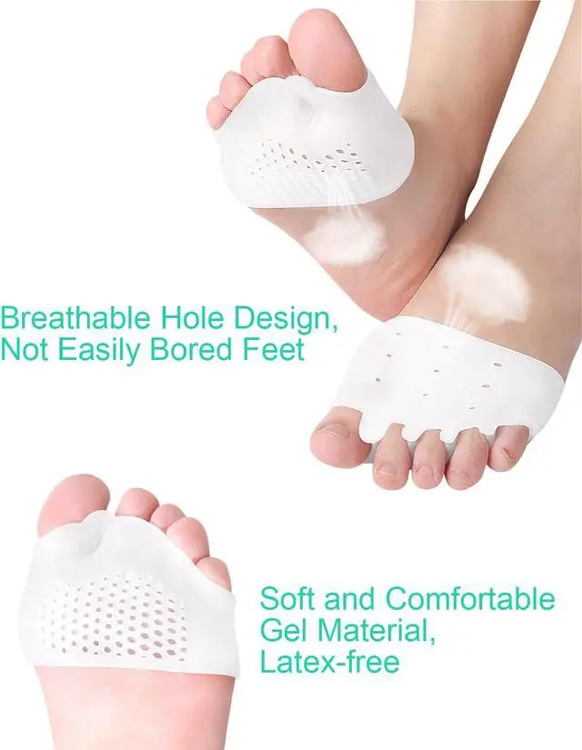Alt view image 3 of 6 - PGRODE 1 Pair Metatarsal Pads Toe Separators for Bunion Correction,Soft and Breathable Hammer Toe Corrector Toe Spacers for Women Men Feet Relief
