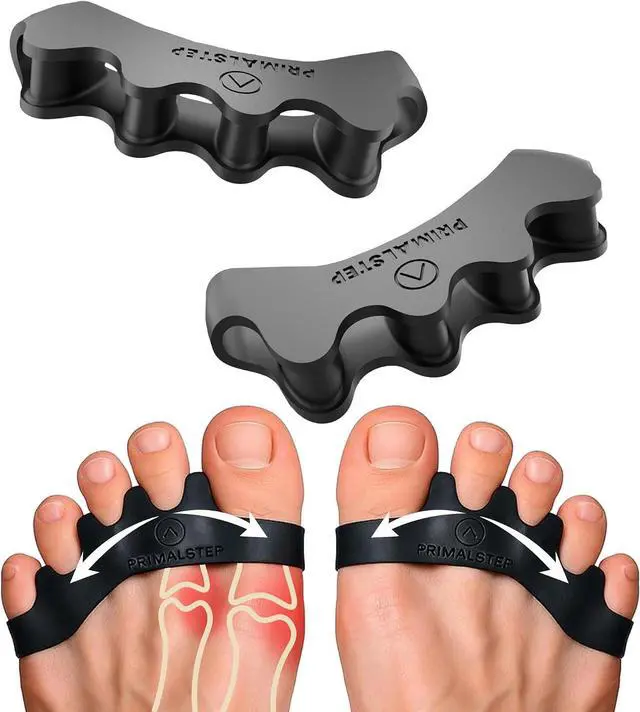 Main image of PrimalStep Toe Separators, Spreaders, Spacers, Straightener, S/M | To Correct Toes for Men and Women, Bunion Corrector, Foot Pain, Plantar Fasciitis, Over 50% Thicker