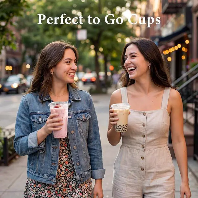 Alt view image 6 of 7 - 25 Pack 16oz Clear Plastic Cups with Sip Lids | Disposable Iced Coffee Cups,BPA Free,Food Safe Sturdy Cups for Iced Coffee,Smoothies Party Cold Drinks
