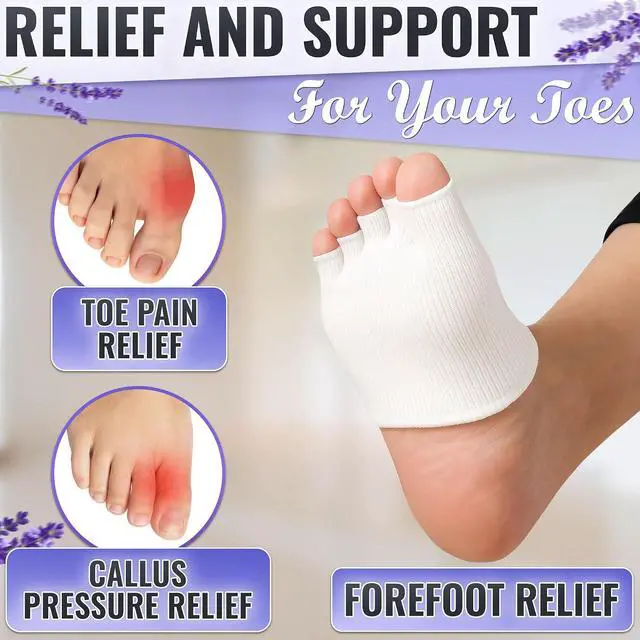 Alt view image 5 of 7 - Gel Toe Separator Socks for Women, Soft Cotton, Fits US Sizes 6-10 | Gel Toe Compression Socks with Silicone Gel Layer; Reusable; Relaxation; Comfortable for Bedtime, Pedicure & Moisturizing