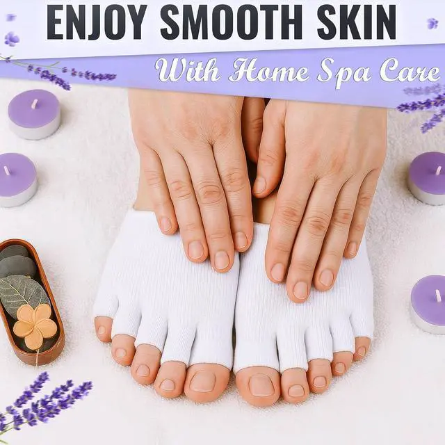 Alt view image 6 of 7 - Gel Toe Separator Socks for Women, Soft Cotton, Fits US Sizes 6-10 | Gel Toe Compression Socks with Silicone Gel Layer; Reusable; Relaxation; Comfortable for Bedtime, Pedicure & Moisturizing