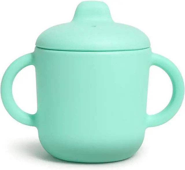 Main image of Premium Silicone Baby Straw Cup 5 floz, BPA-Free Food-Grade Silicone Sippy Cup for Infants and Toddlers 6months+, Leak-Resistant, Durable, Easy-Grip Training Design (Green)