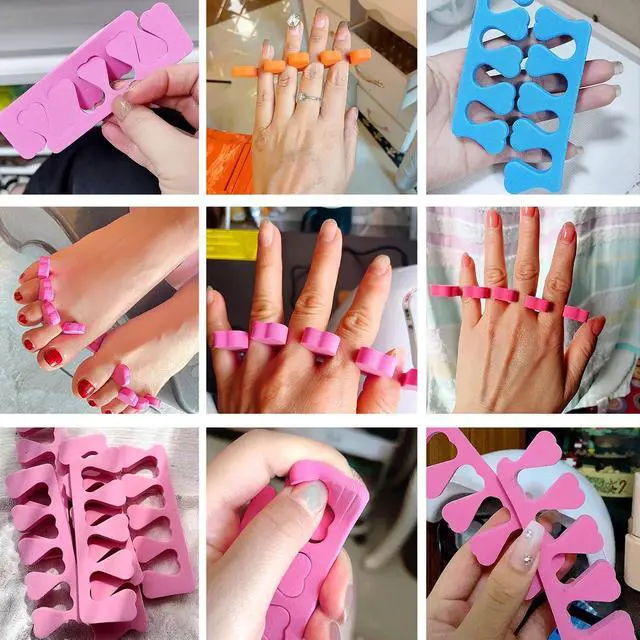 Alt view image 6 of 7 - 48pcs Sponge Toe Separators Pedicure Set for Nail Polish- Premium Nail Art Painting and Polishing Tool Kit, 4 Funy Color