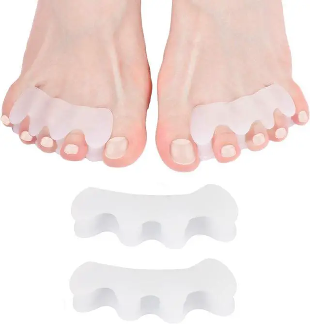 Main image of Gel Toe Separators, Spreaders & Straighteners | Hammer Toe Separator to Relieve Foot Pain & Correct Toes | Toe Spacers for Feet with Overlapping Toes | Bunion Corrector for Women & Men
