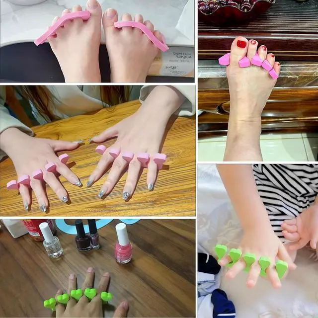 Alt view image 7 of 7 - 48pcs Sponge Toe Separators Pedicure Set for Nail Polish- Premium Nail Art Painting and Polishing Tool Kit, 4 Funy Color