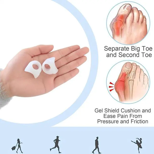 Alt view image 7 of 7 - 10Pcs Gel Toe Separators for Overlapping Toes, Bunions, Big Toe Alignment, Corrector and Spacer (Clear)