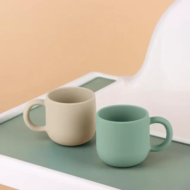 Alt view image 2 of 7 - Pack of 2 Silicone Drinking Mug Cup for Toddler Kids and Children (Color 3)