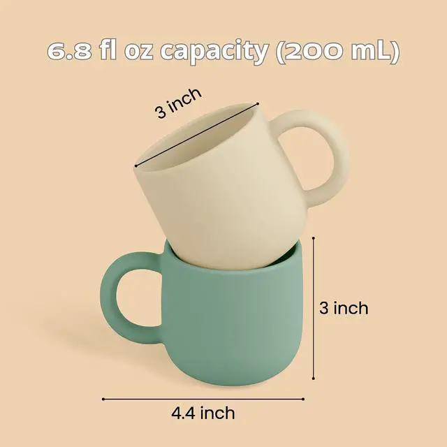 Alt view image 3 of 7 - Pack of 2 Silicone Drinking Mug Cup for Toddler Kids and Children (Color 3)