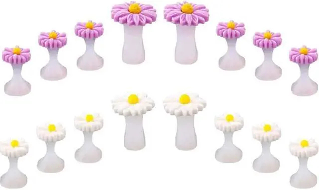 Main image of BlingKingdom 16pcs Daisy Toe Separators Silicone for Pedicure Nail Polish Gel Foot Toe Spacers Pedicures Nail Art Tools