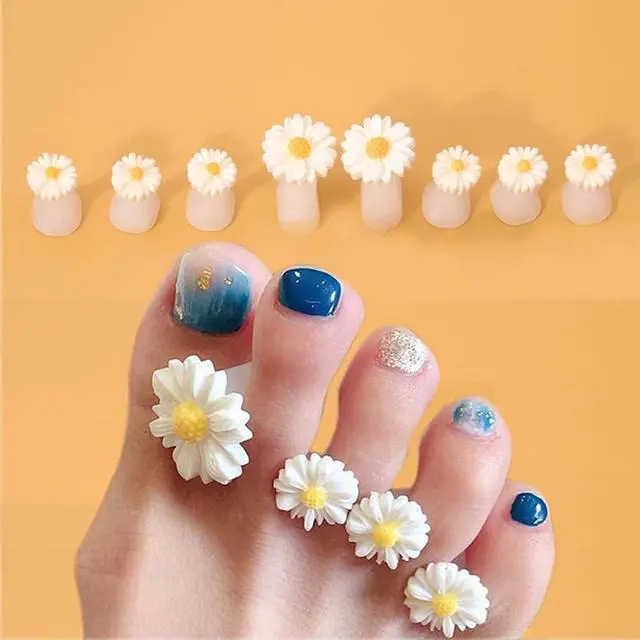 Alt view image 5 of 6 - BlingKingdom 16pcs Daisy Toe Separators Silicone for Pedicure Nail Polish Gel Foot Toe Spacers Pedicures Nail Art Tools