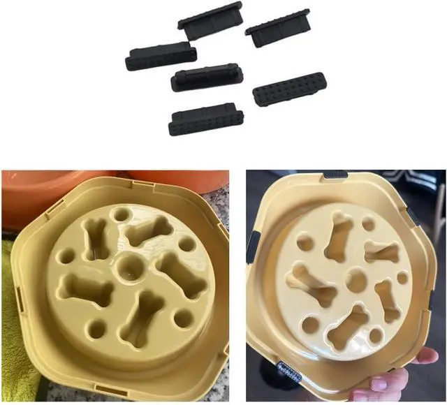 Alt view image 4 of 6 - 24 Pack Slow Feeder Non-Slip Feet Replacement Rubber Strip Bottom Pad Grips for Dog Bowl Turquoise Pet Cat Puppy Puzzle Slow Eating Feeders