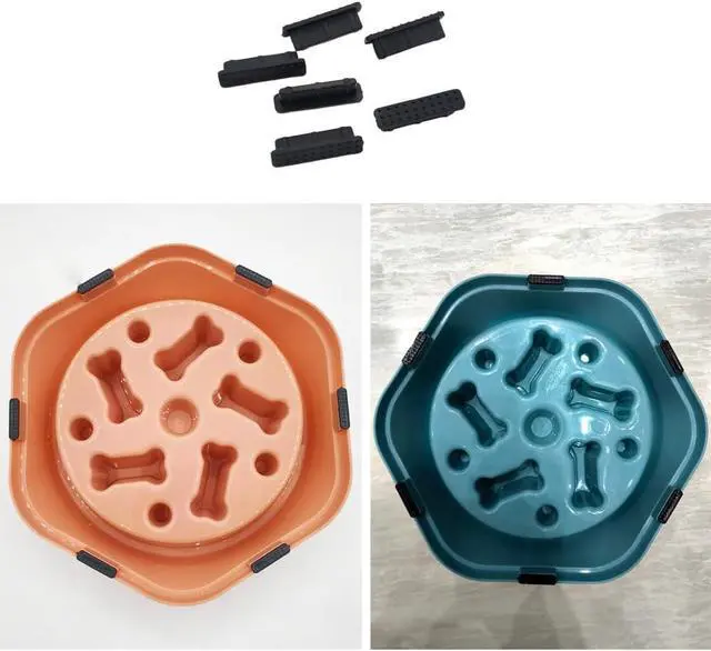 Alt view image 6 of 6 - 24 Pack Slow Feeder Non-Slip Feet Replacement Rubber Strip Bottom Pad Grips for Dog Bowl Turquoise Pet Cat Puppy Puzzle Slow Eating Feeders