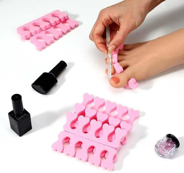 Alt view image 6 of 7 - Piriuuo 12 Pcs Sponge Toe Separators for Pedicure, Soft Foam Toe Separators Comfortable Toe Separators for Women Flexible Toe Spacers for Pedicures Toe Dividers for Women Nail Art Pedicure Manicure