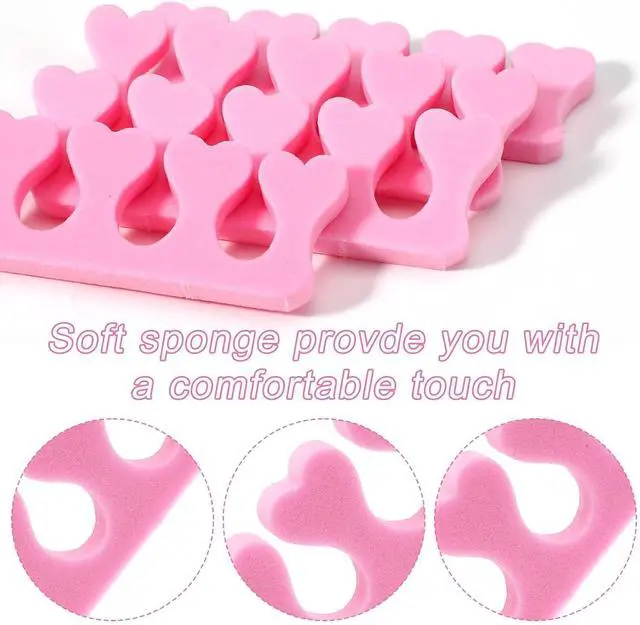 Alt view image 3 of 7 - Piriuuo 12 Pcs Sponge Toe Separators for Pedicure, Soft Foam Toe Separators Comfortable Toe Separators for Women Flexible Toe Spacers for Pedicures Toe Dividers for Women Nail Art Pedicure Manicure