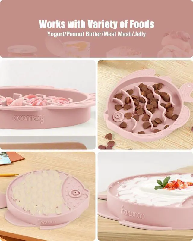 Alt view image 5 of 7 - Coomazy Slow Feeder Cat Bowl Silicone Pet Puzzle Feeder for Slow Eating | Cat Slow Feeder Bowl for Dry and Wet Food,Interactive Puzzle Toy Help Prevent Overeating