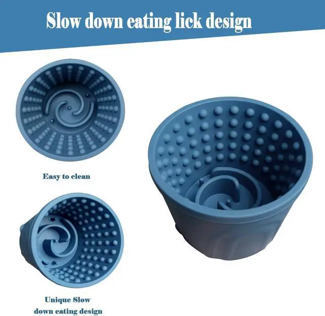 Alt view image 2 of 7 - Dog Slow Feeder Lick Bowl, Non-Slip Slow Dog Eating Bowl, Long Lasting Silicone Anti-chocking Treat Dispenser, Easy to Clean & Durable Pet Dish (M)