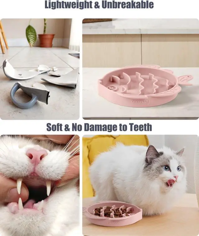 Alt view image 4 of 7 - Coomazy Slow Feeder Cat Bowl Silicone Pet Puzzle Feeder for Slow Eating | Cat Slow Feeder Bowl for Dry and Wet Food,Interactive Puzzle Toy Help Prevent Overeating