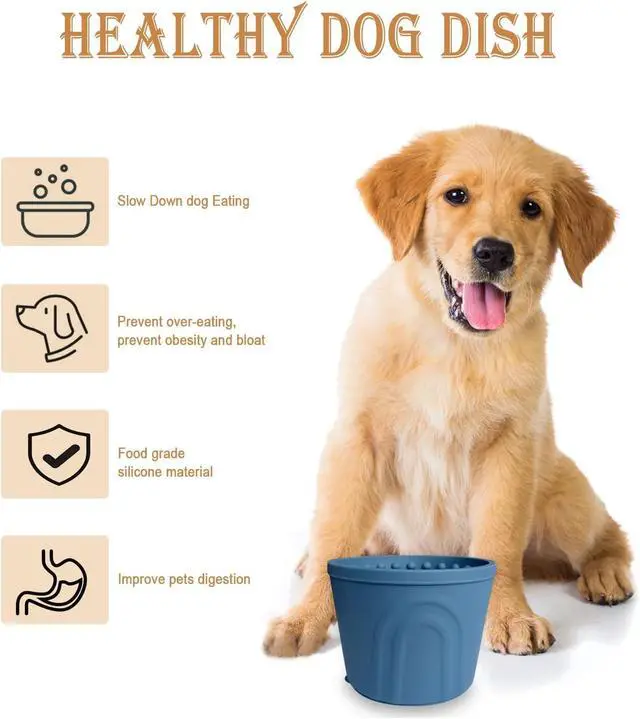 Alt view image 4 of 7 - Dog Slow Feeder Lick Bowl, Non-Slip Slow Dog Eating Bowl, Long Lasting Silicone Anti-chocking Treat Dispenser, Easy to Clean & Durable Pet Dish (M)