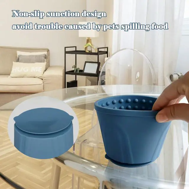 Alt view image 5 of 7 - Dog Slow Feeder Lick Bowl, Non-Slip Slow Dog Eating Bowl, Long Lasting Silicone Anti-chocking Treat Dispenser, Easy to Clean & Durable Pet Dish (M)
