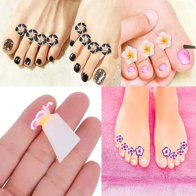 Alt view image 7 of 7 - 32 Pieces Toe Separators Silicone Flower Toe Separators for Pedicure Colorful Toe Stretcher Nail Polish Art Tools Pedicure Spacers Tools for Nail Salon Toes Dividers (A)