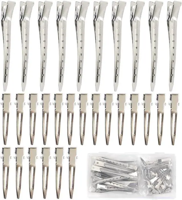 Main image of 30 Pieces Metal Hair Clips Duck Billed Hair Clips Alligator Curl Clips for DIY Bow, Hair Accessories for Women Styling