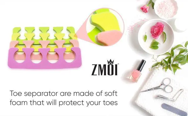Alt view image 5 of 6 - Toe Separators Set - 24 Pieces Premium Pedicure Tool Kit Super Soft & Durable Two Tone ZMOI